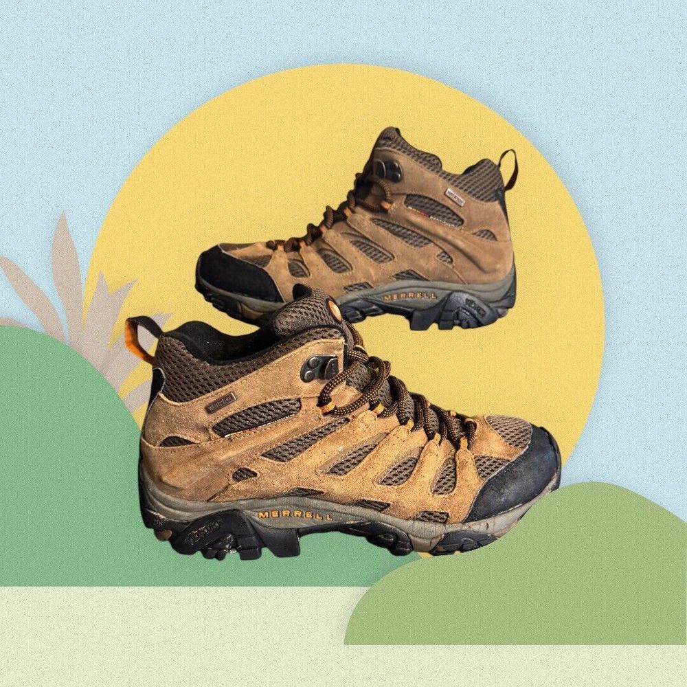 MERRELL‎ Moab 2 Mid Boots -Men8 Wom.9.5 -Waterproof VibramHiking Outdoor Earth